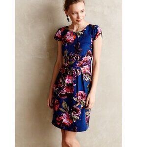 NWT MOULINETTE SOEUR ROSADO FLORAL TEXTURED CAP TULIP SLEEVE COCKTAIL DRESS